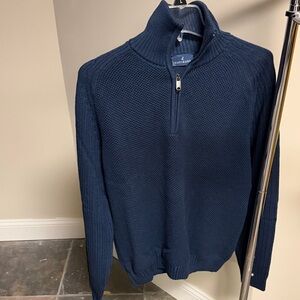 Dark Blue Zip-Up Sweater